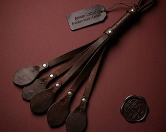 Látigo de cuero pesado, látigo de cola de dragón, accesorio para disfraz de fantasía medieval
