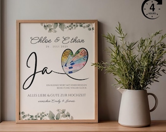 Digitales Geldgeschenk Hochzeit für Braut und Bräutigam | personalisiertes geschenk