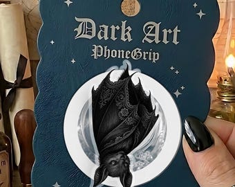 Gothic Bat Magnetic Phone Grip – Dark Aesthetic Phone Stand, Bat Wings Kindle Holder, Spooky Gift for Gothic Souls & Witchcraft Lovers