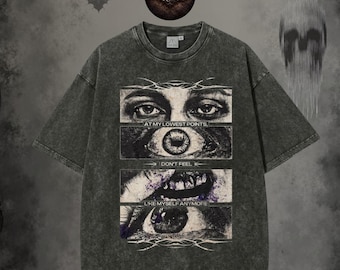 Emo Goth Washed Tee & Hoodie – "At My Lowest Points"Design, Dark Art Apparel, Deep Emotional Quote, Gothic  Unisex Fashion, Streetwear shirt