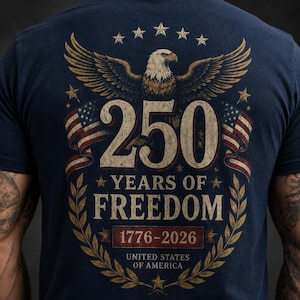 Comfort Colors® America 250th Anniversary Shirt, Patriotic Eagle Freedom T-Shirt, USA 250 year Anniversary 1776-2026 Tee image 3