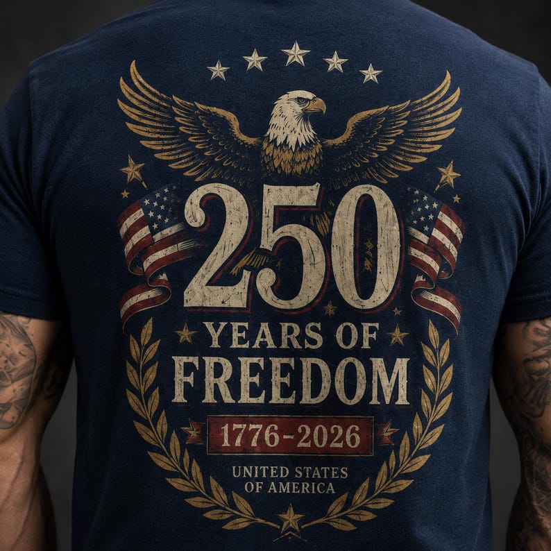Comfort Colors® America 250th Anniversary Shirt, Patriotic Eagle Freedom T-Shirt, USA 250 year Anniversary 1776-2026 Tee image 3