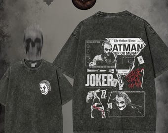 Joke Washed T-shirt – "Why So Serious?" Clown Prince Graphic T-shirt, Gothamm Aesthetic Tee, Dark Aesthetic Shirt