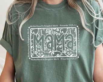 Camiseta Mamá Proverbios 31, Camiseta Mamá Cristiana, Camiseta La Maternidad Es Obra del Reino, Camiseta Gráfica Mamá Basada en la Fe
