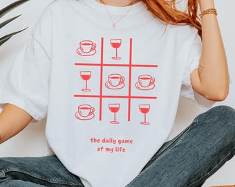 Coffee and Wine T-Shirt, Retro Comfort Colors Shirt, Gift For Her