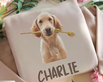 Custom Pet Shirt, Pet photo and name, Personalized Pet Portrait Shirt, Custom Dog Cat Graphic Tee, Pet Lover Gift, Dog Lover