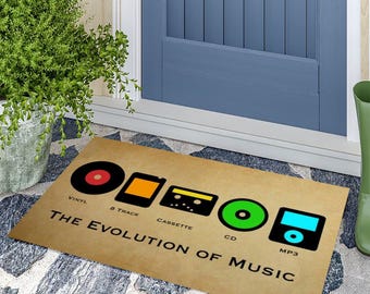 Evolution of Music Door Mat, Durable Polyester Rug