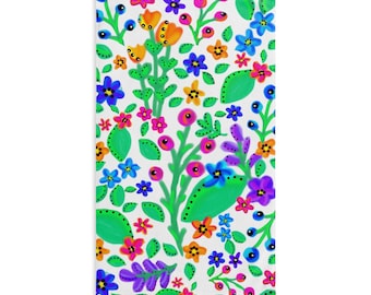 Floral Print Hand Towel, Colorful Bathroom Decor