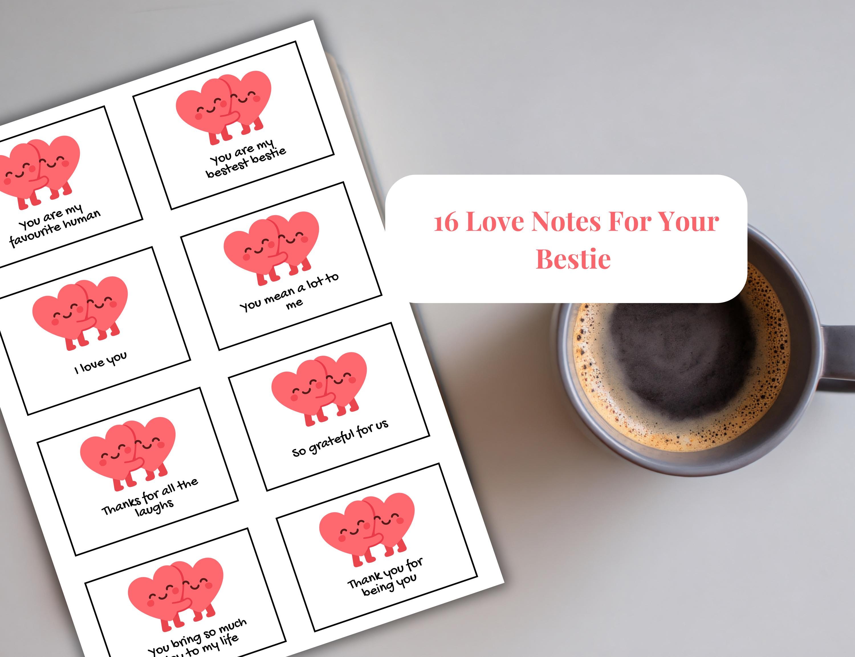 16 Best Friend Love Notes Printable Bundle: Cute Friendship Cards for ...