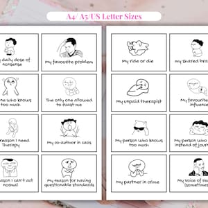 16 Friendship Meme Note Cards Printable: Best Friend Love Notes, Meme Cards for Bestie, Partner in Crime, Ride or Die, Instant Download