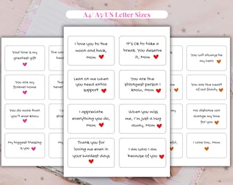 For the Mom I Don’t Appreciate Enough, 24 Printable Love Notes: Everyday Heartfelt Messages for Mothers, Instant Download