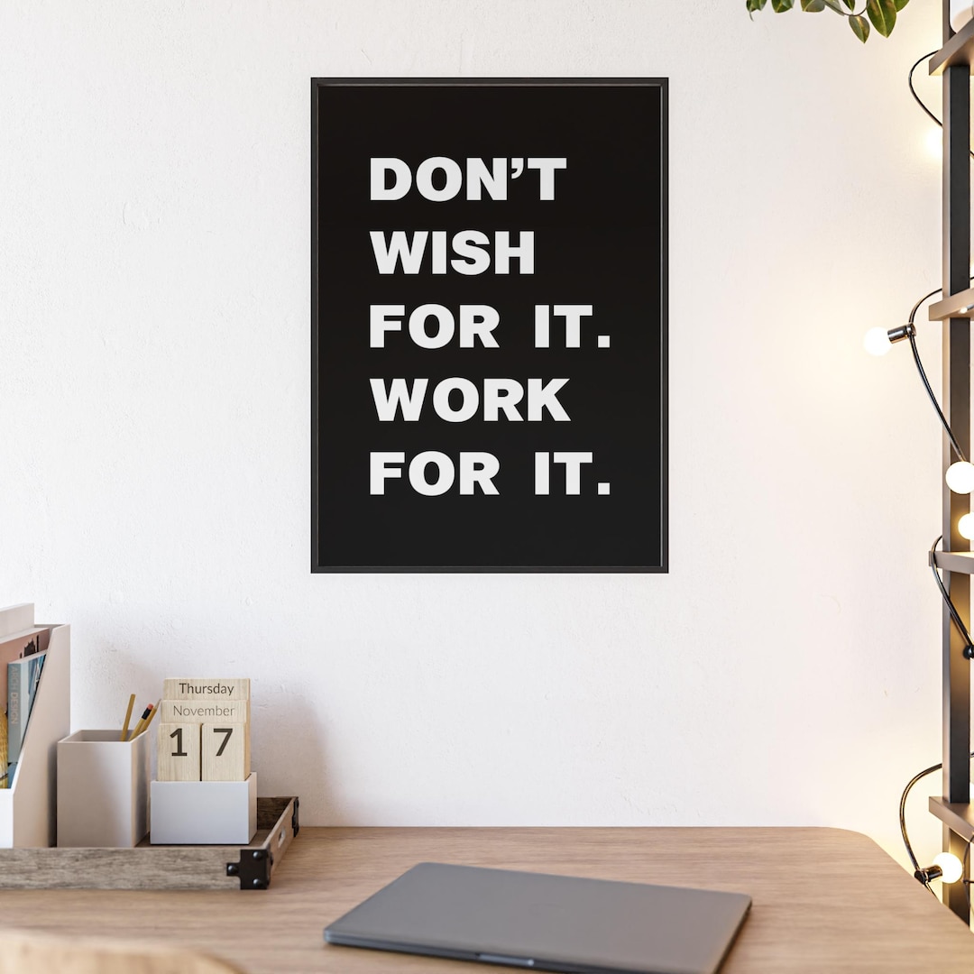 Motivational Quote Poster: Minimalist Black and White Office Wall Art ...