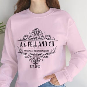 Good Omens Az Fell And Co Antiquarian And Unusual Books Crewneck Sweatshirt, Aziraphale Crowley Ineffable Husbands, Fandom Comic Con