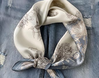 100% Mulberry Silk Scarf - Hand Block Printed Scarf, Multipurpose Shawl and Beach Wrap, Handmade Gift for Women and Men