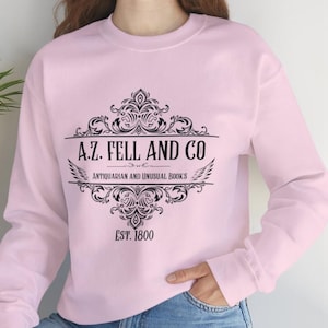 Good Omens Az Fell And Co Antiquarian And Unusual Books Crewneck Sweatshirt, Aziraphale Crowley Ineffable Husbands, Fandom Comic Con