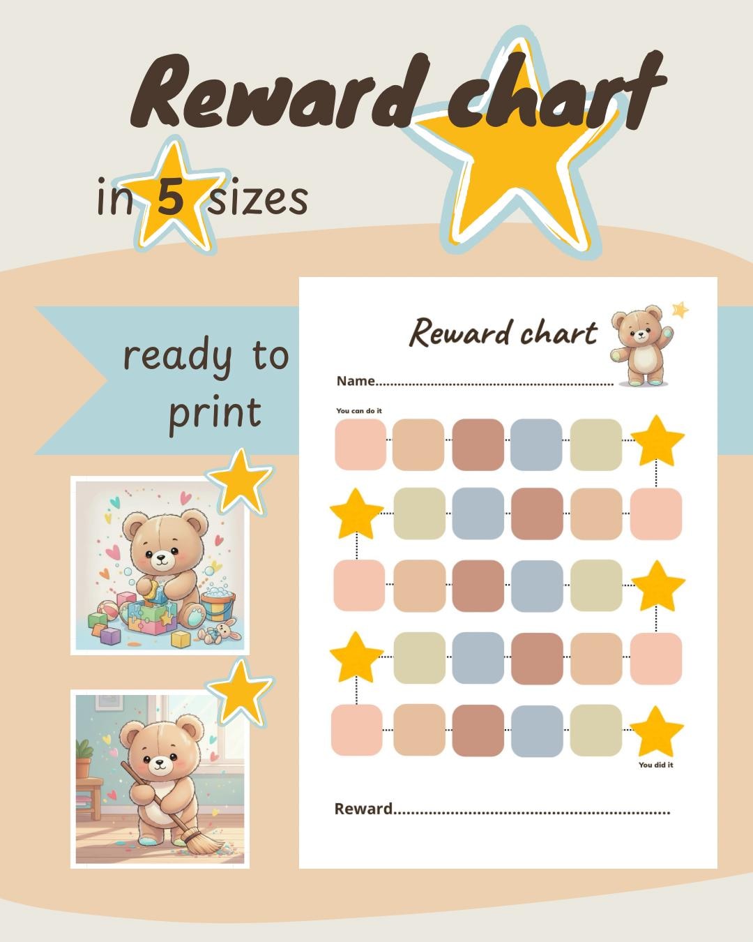 Reward Chart for Kids: Behavior Tracker (printable) - Etsy
