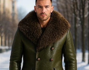 メンズロングレッドフォックスファーコート I リアルファーアウター I