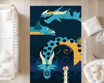 Dragon Kids Rug – Washable Nursery Play Mat