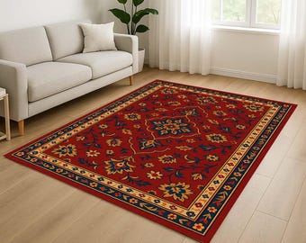 Roter Orientteppich: Waschbar, rutschfest, Vintage-Stil