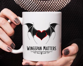 Wingspan Matters Mug: ACOTAR Fan Coffee Cup, Romantasy Book Lover Gift, Bat Boy Fandom Tea Mug