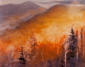 COLORFUL Mountain Sunset * Blue Ridge Parkway * Great Smokies * North Carolina Art * Gray Artus