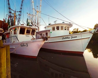 Shrimp Boats at Anchor * Sailors Wall Art * Beach House Art * Prints and Canvas * Sneads Ferry North Carolina