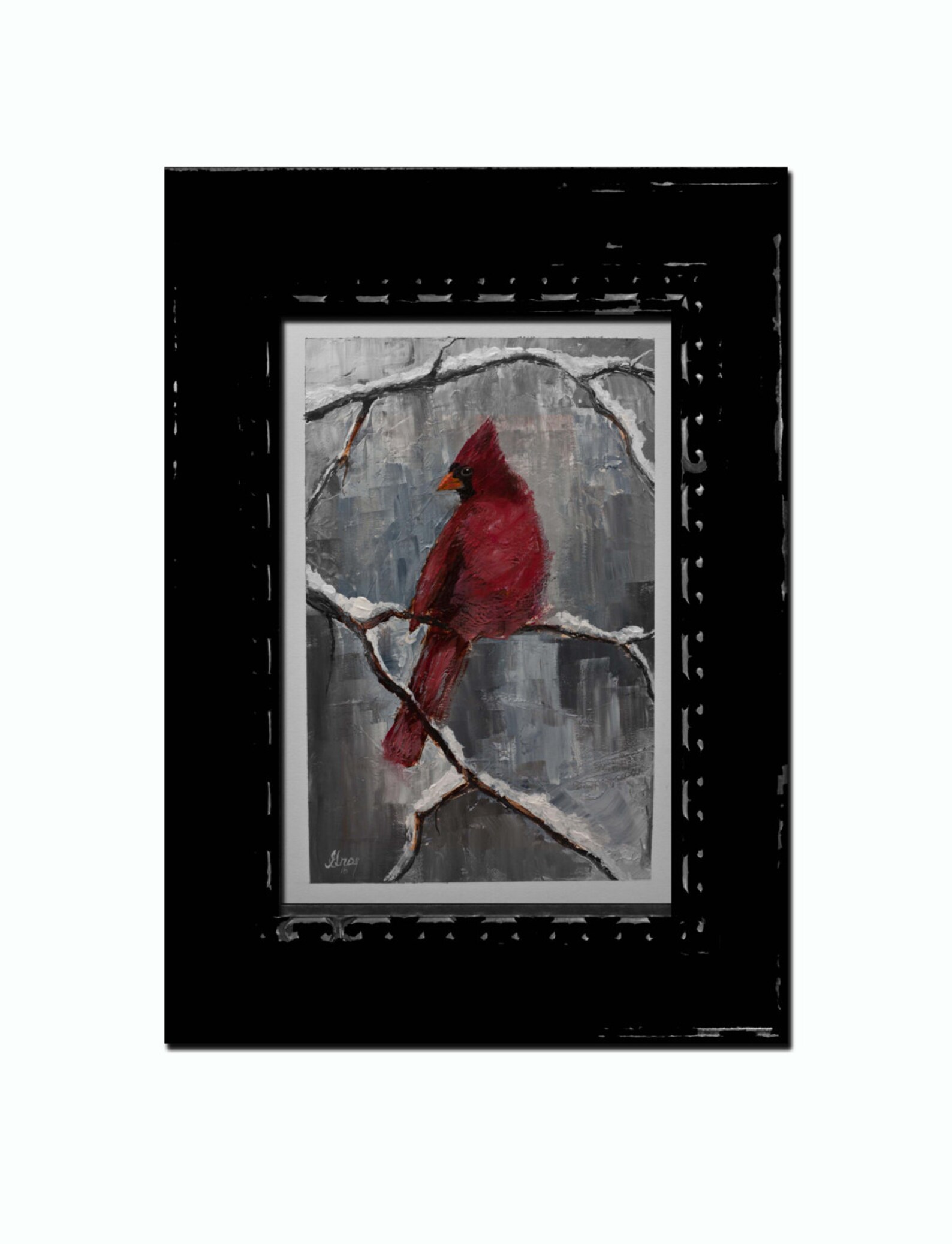 Red Bird Art CARDINAL EXPRESSIONIST Style Giclee Print on Etsy