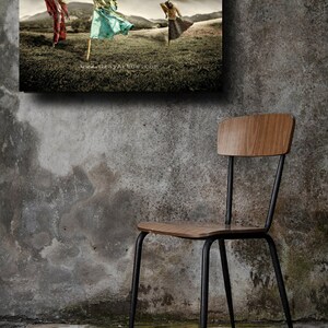 SCARECROWS PRINT on CANVAS Fun Surreal Scarecrows Dance as the West Windz Blow, Dark Fantasy Photography on Canvas Ready to Hang image 2