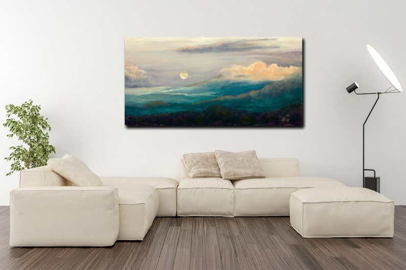 Misty Blue Ridge MOUNTAIN LANDSCAPE CANVAS Sunrise Sunset Blue Ridge Landscape Country Home Giclee on Canvas Ships Free to UsA image 2