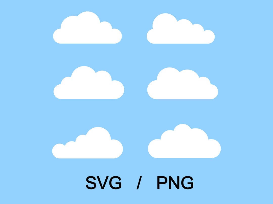 Clouds SVG and PNG, Clouds Clipart, Instant Download - Etsy