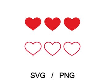 Heart Shape SVG and PNG Clipart, Instant Download, Commercial Use