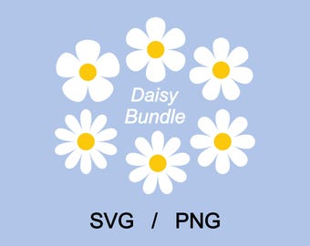 Daisy Flower SVG and PNG, Flower Clipart, Instant Download