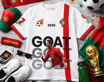 Ronaldo 7 Fan Shirt | World Cup 2026 Football Tee | GOAT Soccer Graphic T-Shirt | Portugal Legend Jersey Style | CR7 Jersy