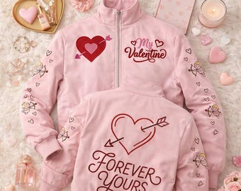 Valentine's Day Pink Bomber Jacket | Cordura Cupid Love