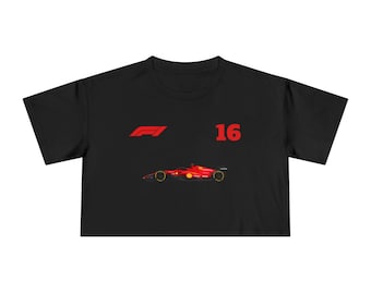 Ferrari Leclerc 16 Women Crop Top | F1 Racing  Baby tee | Formula One Fan Shirt | Motorsport Streetwear | Gift for F1 Racing Lover