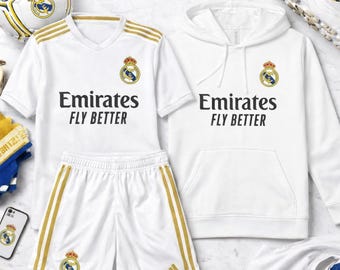 Mbappe Custom Football Jersey Set | Real Madrid Shirt | Jersey, Shorts & Hoodie | Premium Fan Sportswear | Match Day Outfit | Gift for him