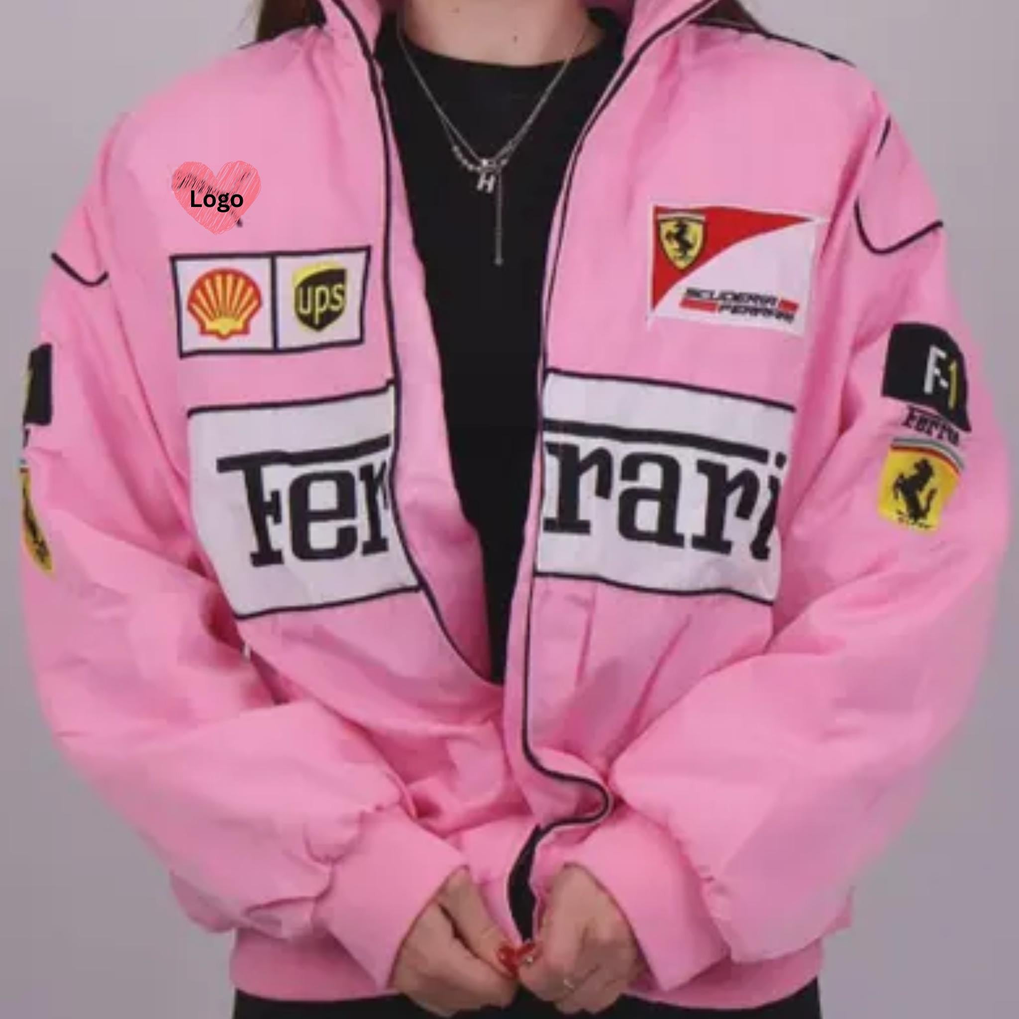 Ferrari フェラーリ レザージャケット 未使用 M ピンク×ホワイト Buy Premium Ferrari Pink & White Leather Jacket