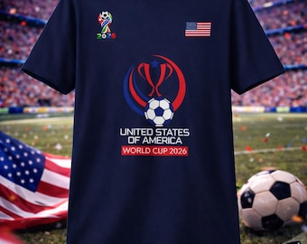 World Cup 2026 USA Fan T-Shirt | Soccer Lover Graphic Tee | Football Championship Shirt | USA Soccer Fan Gift