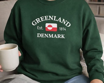 Embroidered Greenland Denmark Sweatshirt | Nordic Political Humor