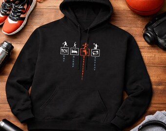 Eat Sleep Basketball Repeat Hoodie | Cozy Fleece, Unisex Fit