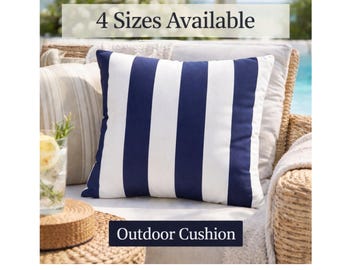 Marine-weiß gestreiftes Kissen für den Außenbereich im Hampton-Stil Wetterbeständig Küstenpatio Nautische Dekoration Strand Modernes Resort Sommer Lounge Sitzgelegenheit