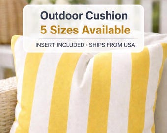 Gelb Streifen Kissen im Freien Terrasse Dekor Sommer Akzent Nautischen Stil Hell Wetterbeständig Deck Kissen Sonnige Veranda Hampton style