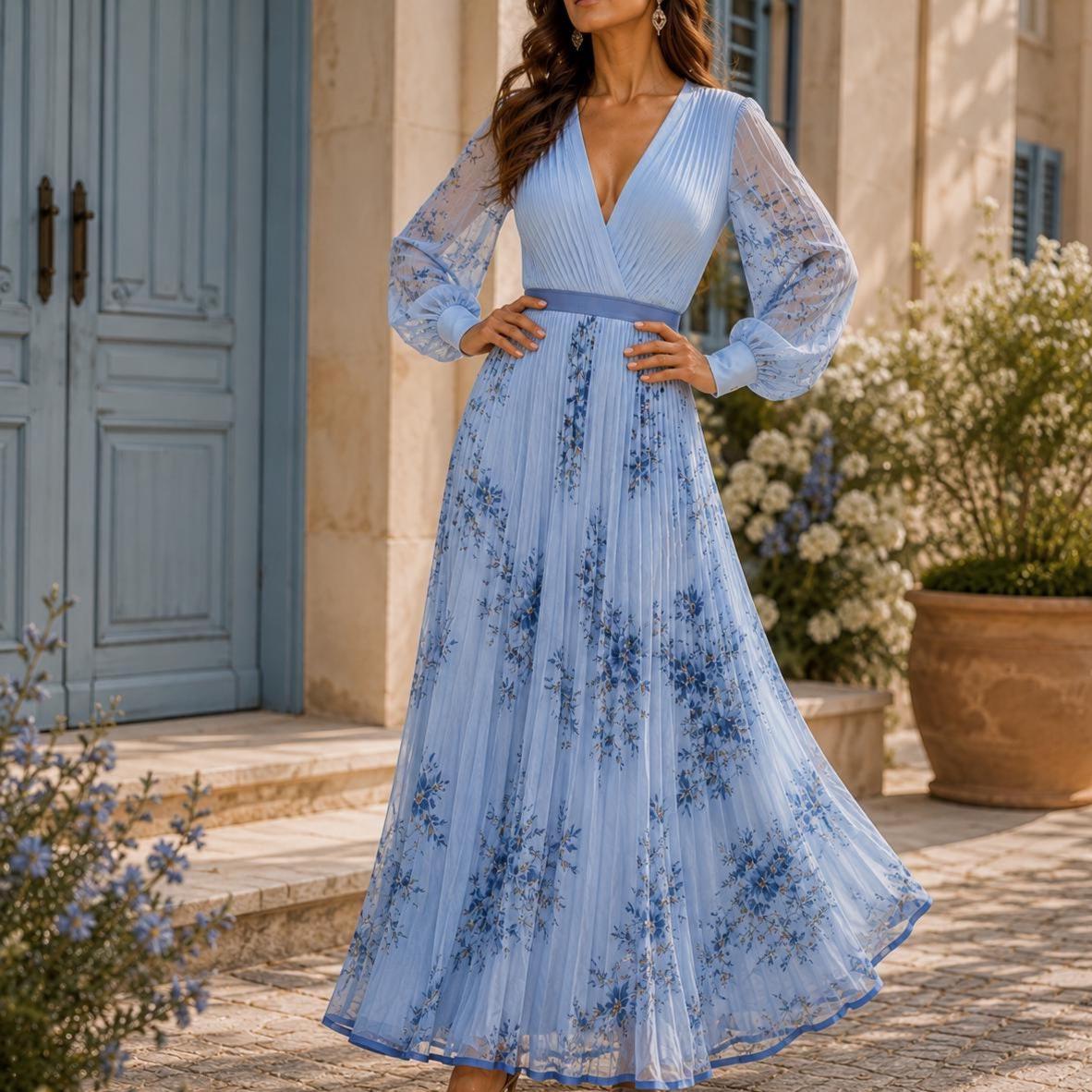 sachin and babi light blue dress Elegant Chiffon Dresses & Gowns for Women