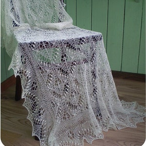 Made to order white rectangular wedding shawl , Haapsalu shawl, Estonian traditional wedding shawl