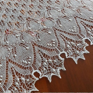 Knitted Lace Shawl Square Shawl White Wedding Shawl Lace Baby Blanket Christening Shawl Baptism Blanket Heirloom Blanket White Shawl