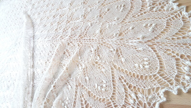 Knitted Lace Shawl Square Shawl White Wedding Shawl Lace Baby Etsy