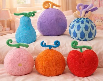 One Piece Devil Fruit Plush, Anime Manga Collectible Pillow, Gum Gum Toy Decor