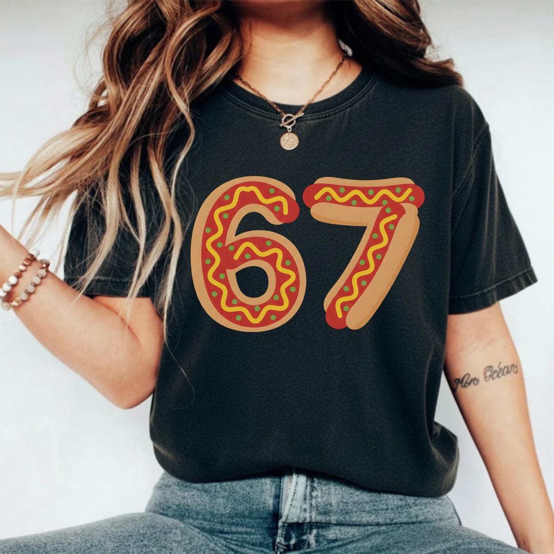 67 Meme Matching Hot Dogs 67 Pajamas Kids Six Seven Boys T-shirt, 6 7 ...