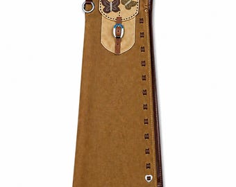 Handmade Brown Suede Leather Western Cowboy Chaps with Pocket – Rodeo & Ranch Style