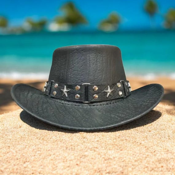 Black Western Cowgirl Hat with Studded Band Eohak Womens Western Cowboy Hats Studded Pinched Western  main image 4